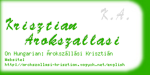 krisztian arokszallasi business card